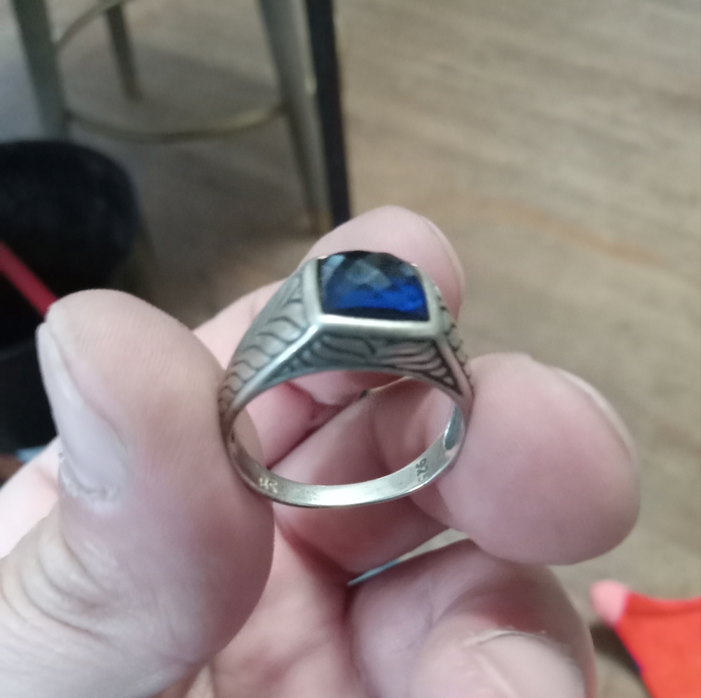 Silver Ring with Blue Stone